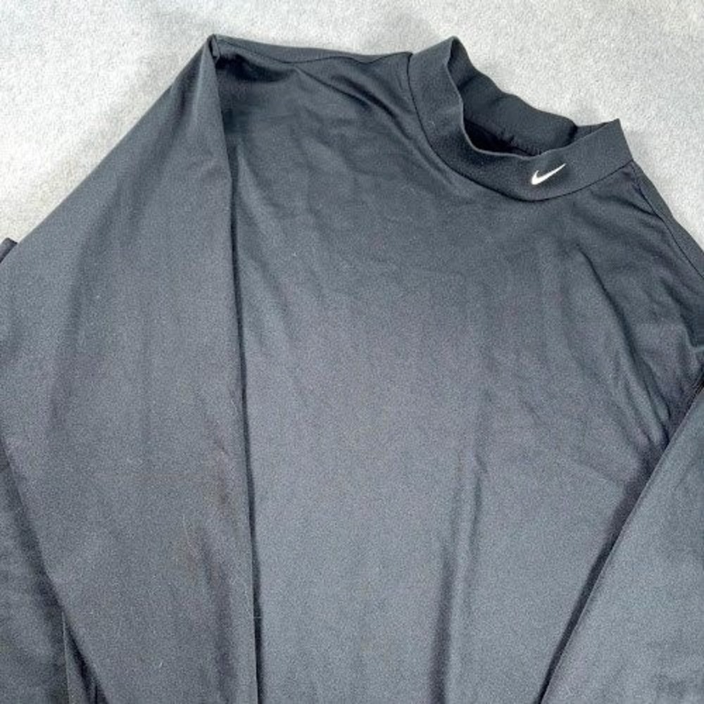 Nike Golf Dri-FIT Mock Neck Shirt Mens XXL Black Solid Long Sleeve Swoosh Logo